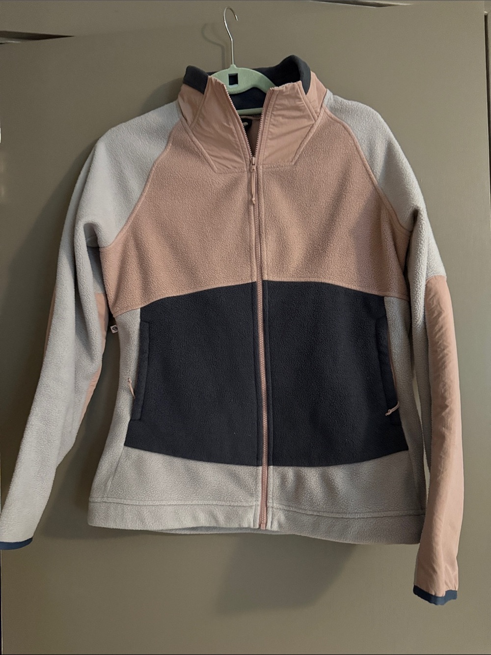 Mountain Hardwear Pink Gray Black Colorblock Fleece Jacket